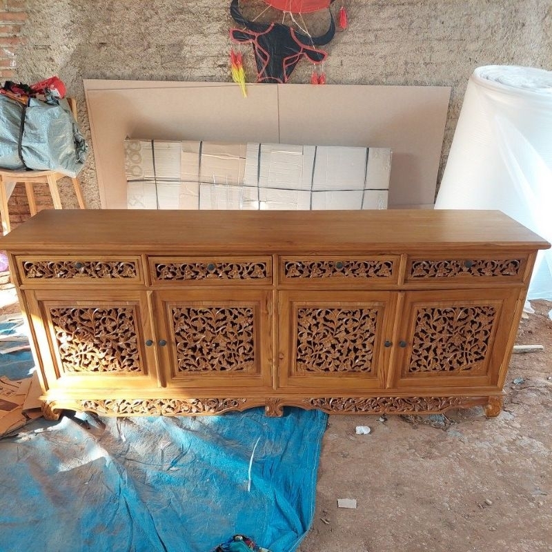 Bufet Ukir kayu jati Palembang