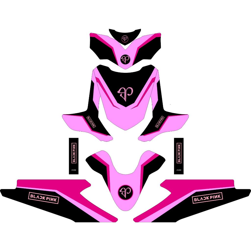 STICKER  DECAL BEAT KARBU motif black pink