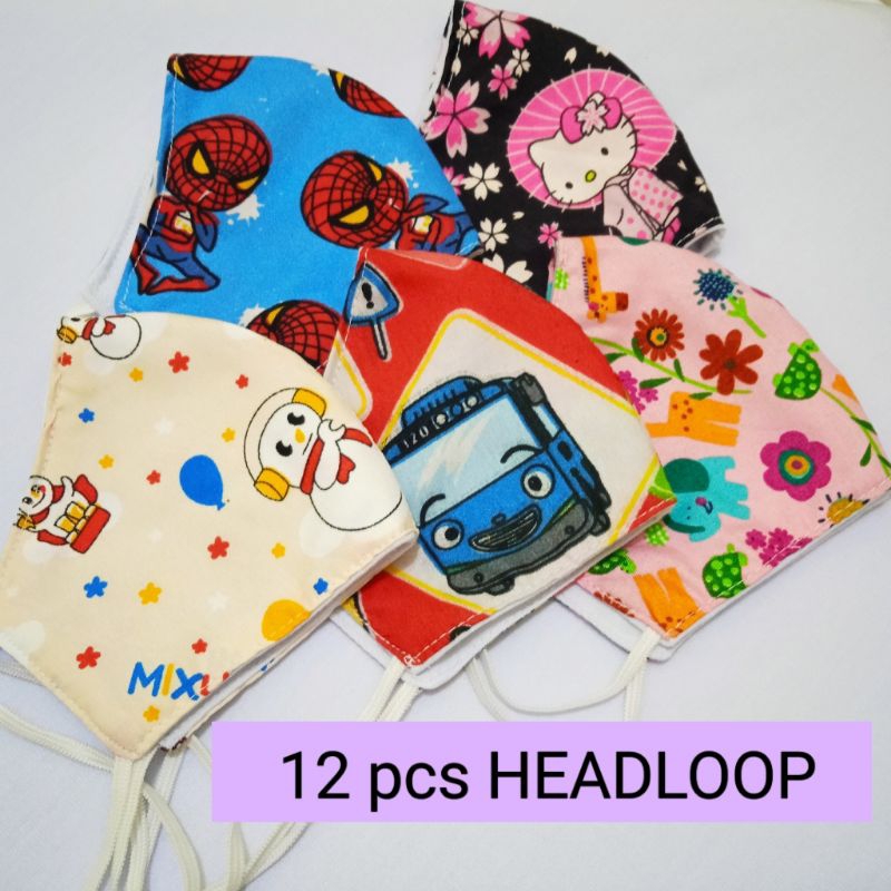 Masker Anak Hijab Masker Anak Duckbill Kain Karakter Headloop Masker Anak Karakter Masker Anak Kain
