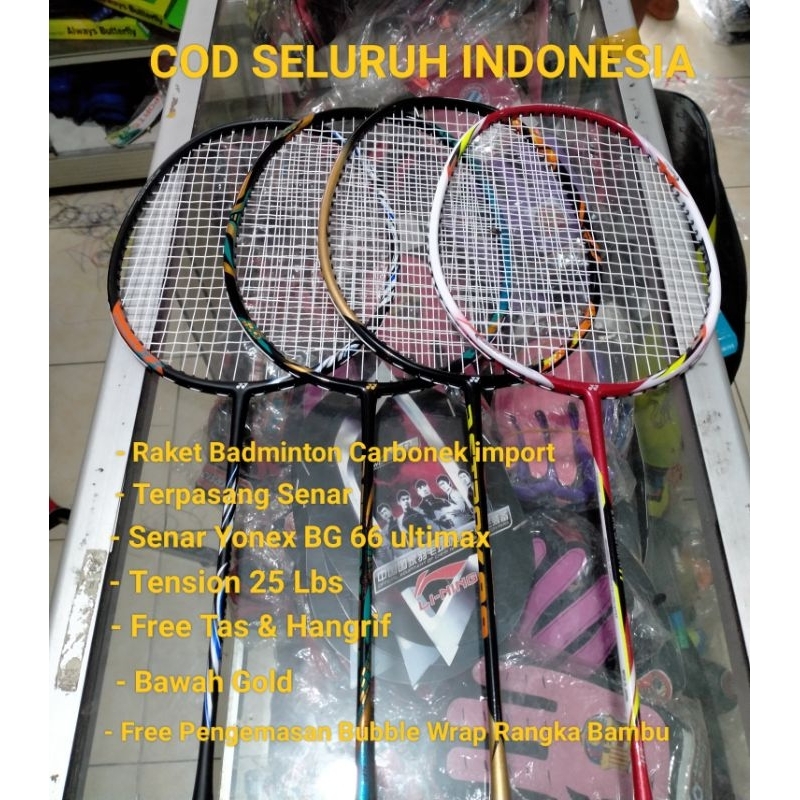 Raket Badminton Astrok Import Full Carbon [free tas dan Grip]