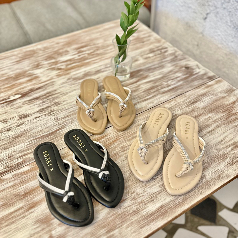 KOAKI (NR08) - Sandal Wanita Jepit Glitter