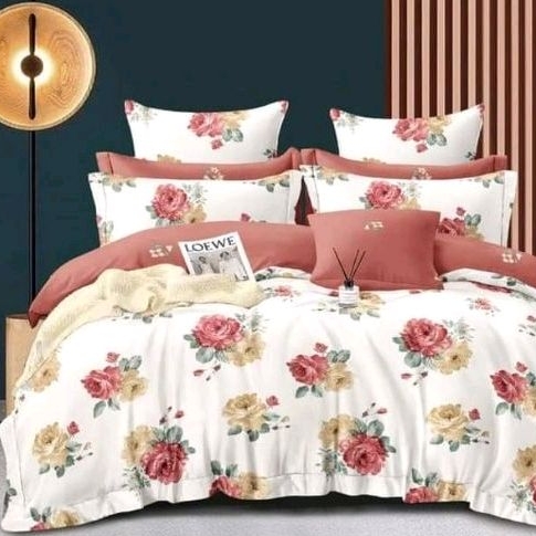 LIA SEPREI SET KATUN JEPANG ASLI IMPORT MOTIF FLOWER BUNGA MAWAR