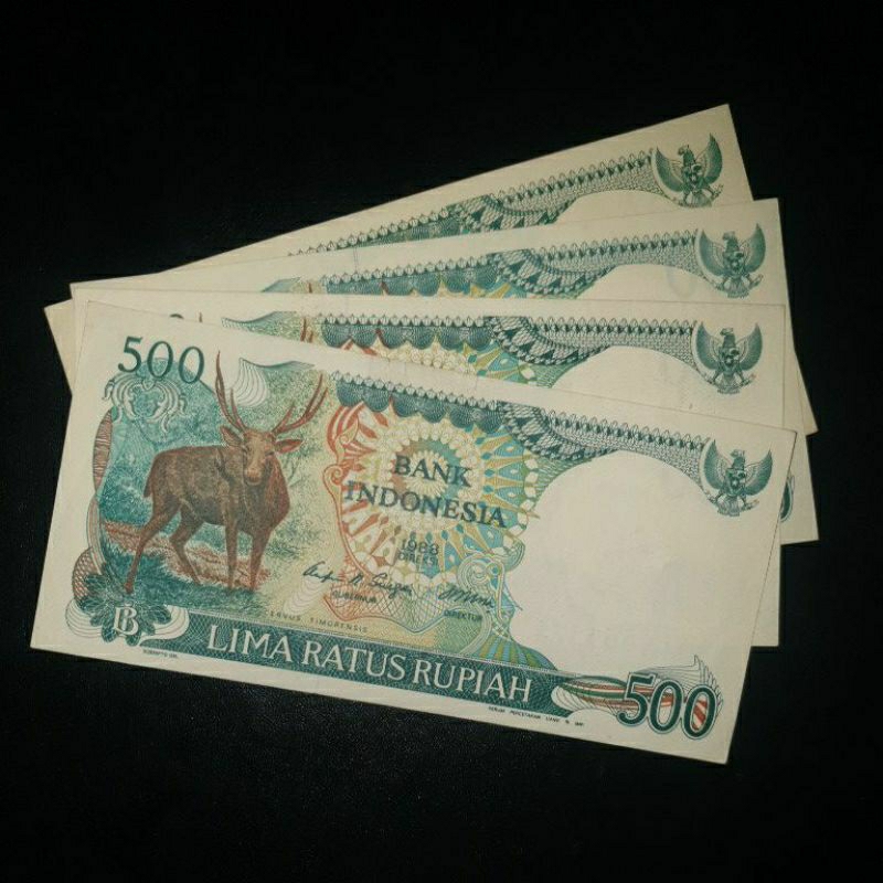 Uang Kuno 500 Rupiah Bergambar Rusa Tahun 1988 Aunc-UNC