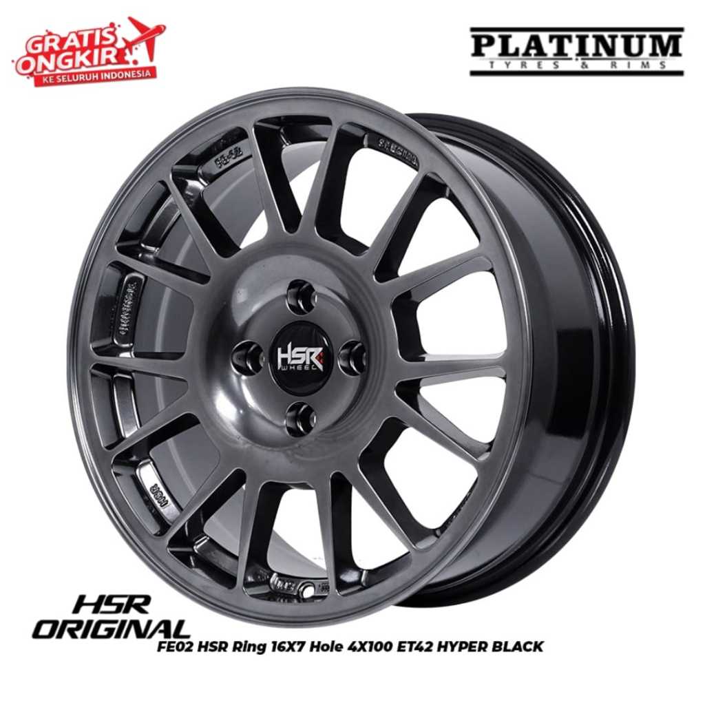 VELG MOBIL RALLY LOOK R16 HSR FE02 RING16 BLACK CHROME PELEK MOBIL FIESTA BRIO JAZZ YARIS AGYA AYLA 