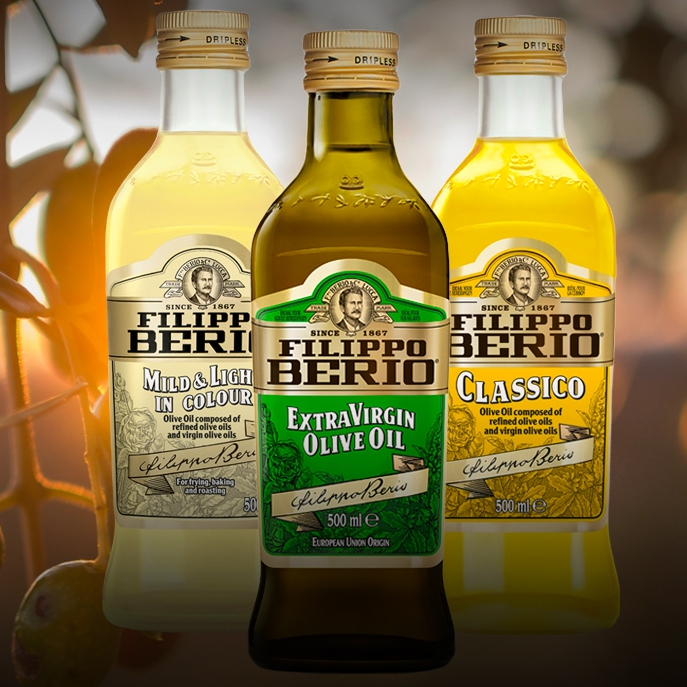 

500ml Filippo Berio Extra Light & Olive Oil & Extravirgin EXP. Juni 2026