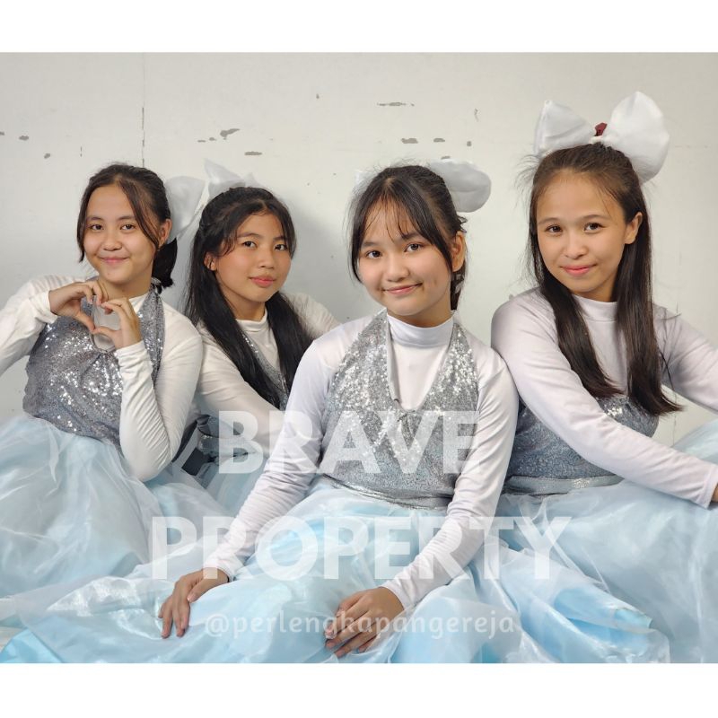 KOSTUM TAMBORINE ATASAN+DRESS+BELT+PITA BESAR