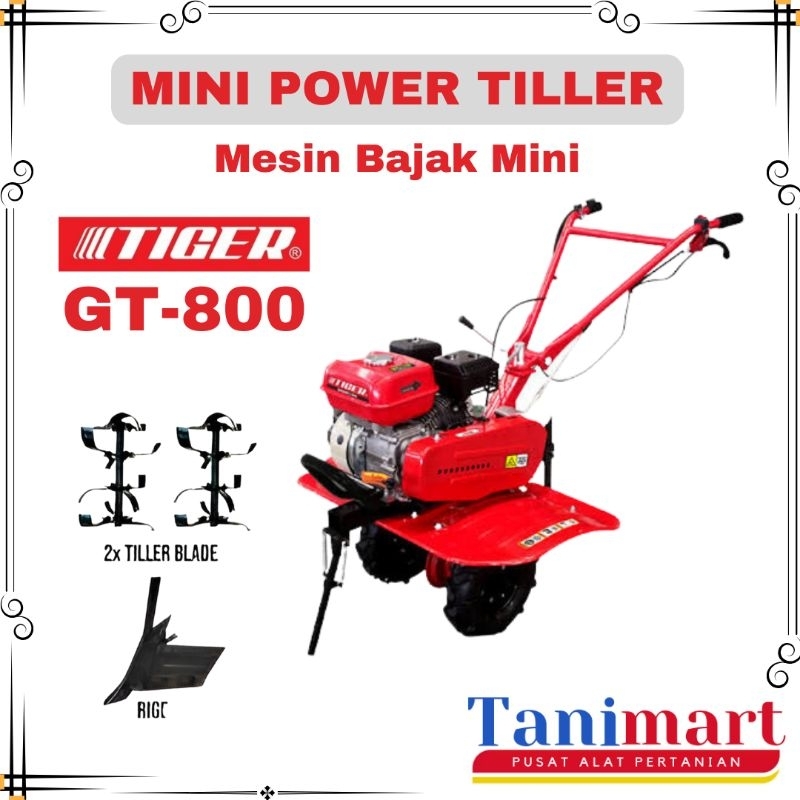 Mesin Bajak Mini TIGER GT-800 / Mini Power Tiller / Mesin Bajak Tiger / Mesin Bajak Sawah Murah / Mesin Dangir Jagung / Mesin pembajak Sawah Minii