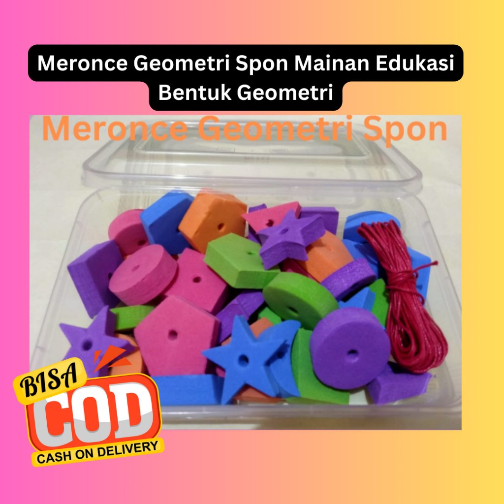Termurah Meronce Geometri Spon Mainan Edukasi Bentuk Geometri