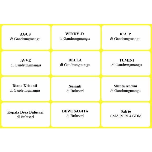 

label undangan 103 + ketik nama