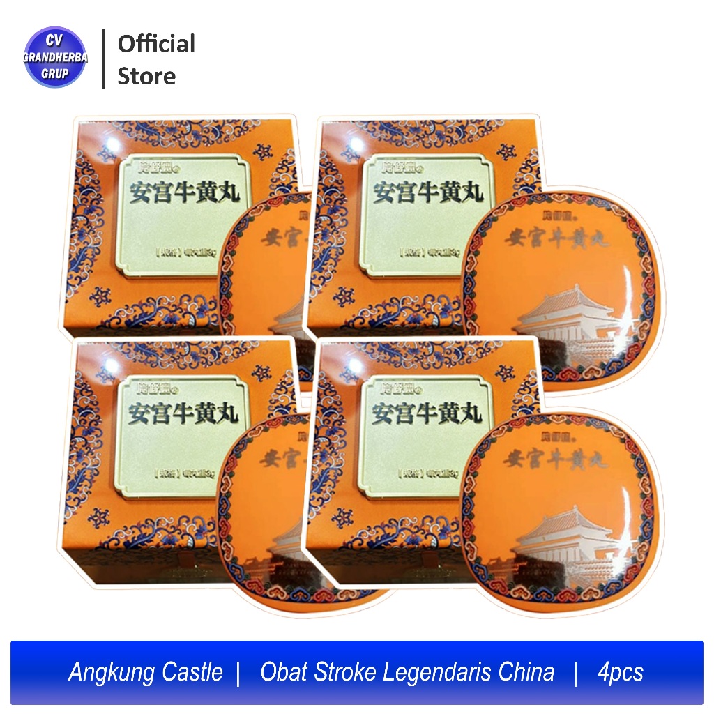 ANGKUNG CASTLE Angong Niuhuang Wan Obat Angkung Asli Original 4 Kaleng