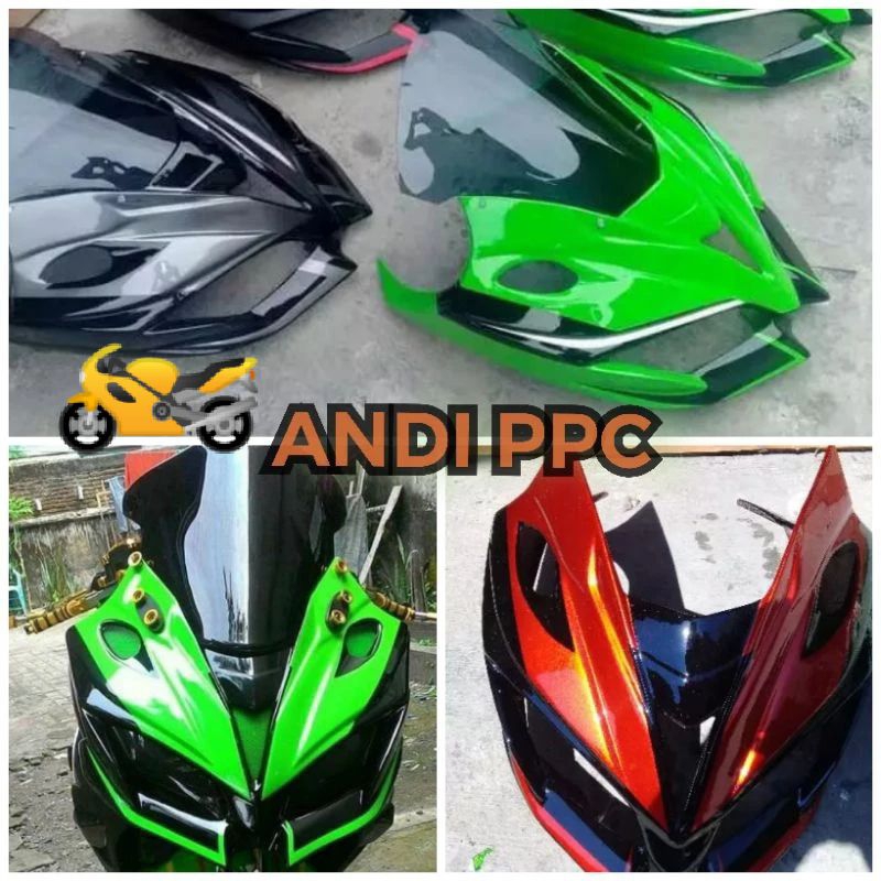 COVER HEADLAMP TOPENG WINDSHIELD KAWASAKI NINJA 250 FI MODEL H2