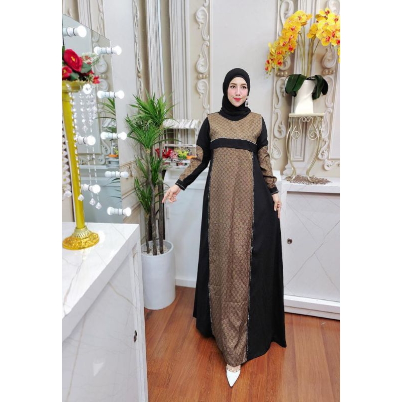 WAN ARSYAKAYLA Gamis abaya hitam kombinasi by arsyakayla gamis cantik dewasa premium gamis mewah