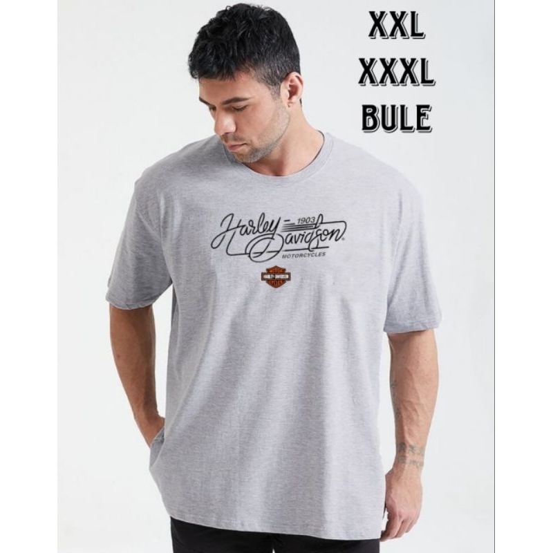 kaos pria lengan pendek jumbo Harley Davidson