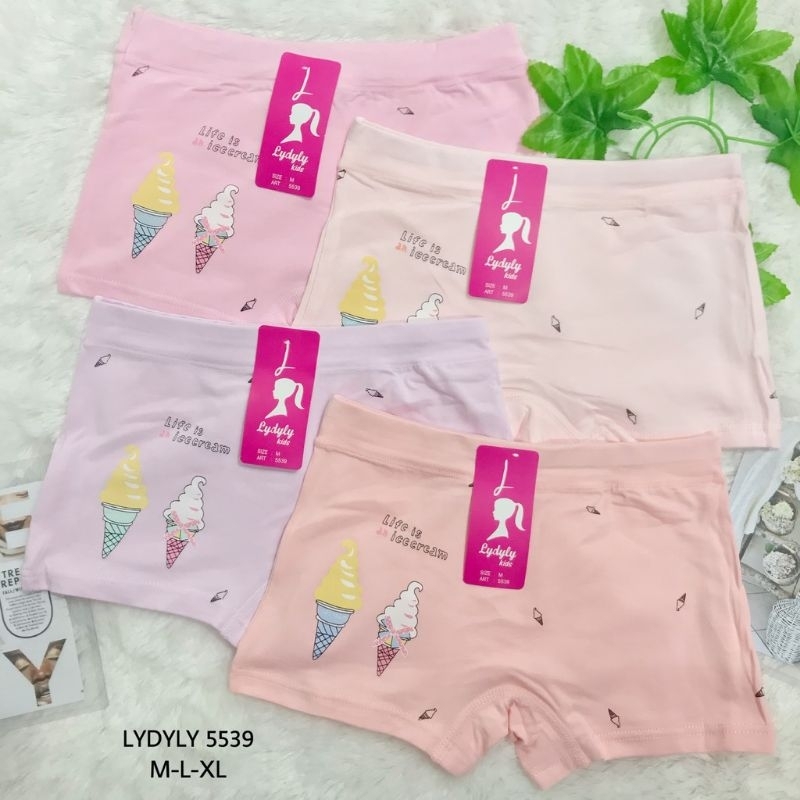 Boxer Lydyly (Lidily) Anak Perempuan 3pcs / Cd Boxer Anak Cewek Lydyly