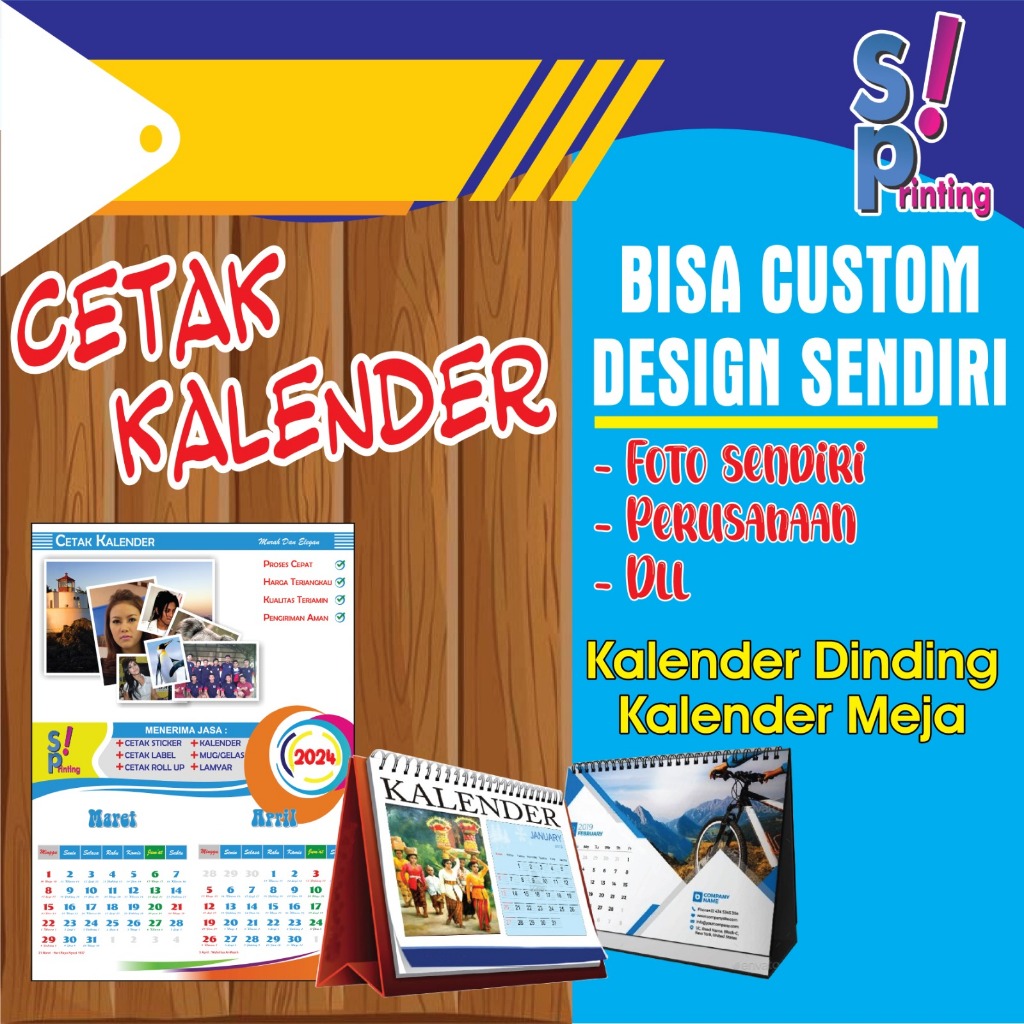 

Kalender Kalendar Meja Custom ukuran A5 148x210mm