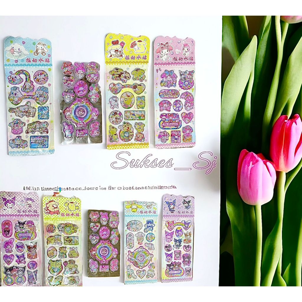 

STIKER SANRIO TIMBUL AIR/WATER SEAL STICKER SANRIO ISI AIR MANIK LUCU UNIK 3D STIKER AIR GLITTER SANRIO 3D WATER SEAL