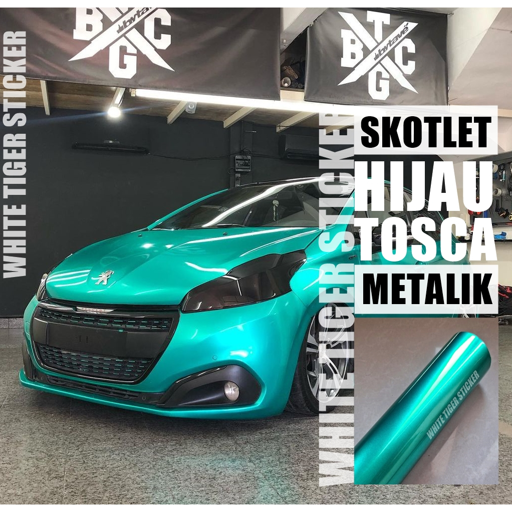 SKOTLET STIKER MOBIL MOTOR HIJAU TOSCA METALIK CANDY LEBAR 150CM SKOTLET HIJAU TOSCA LEBAR 152CM SCO