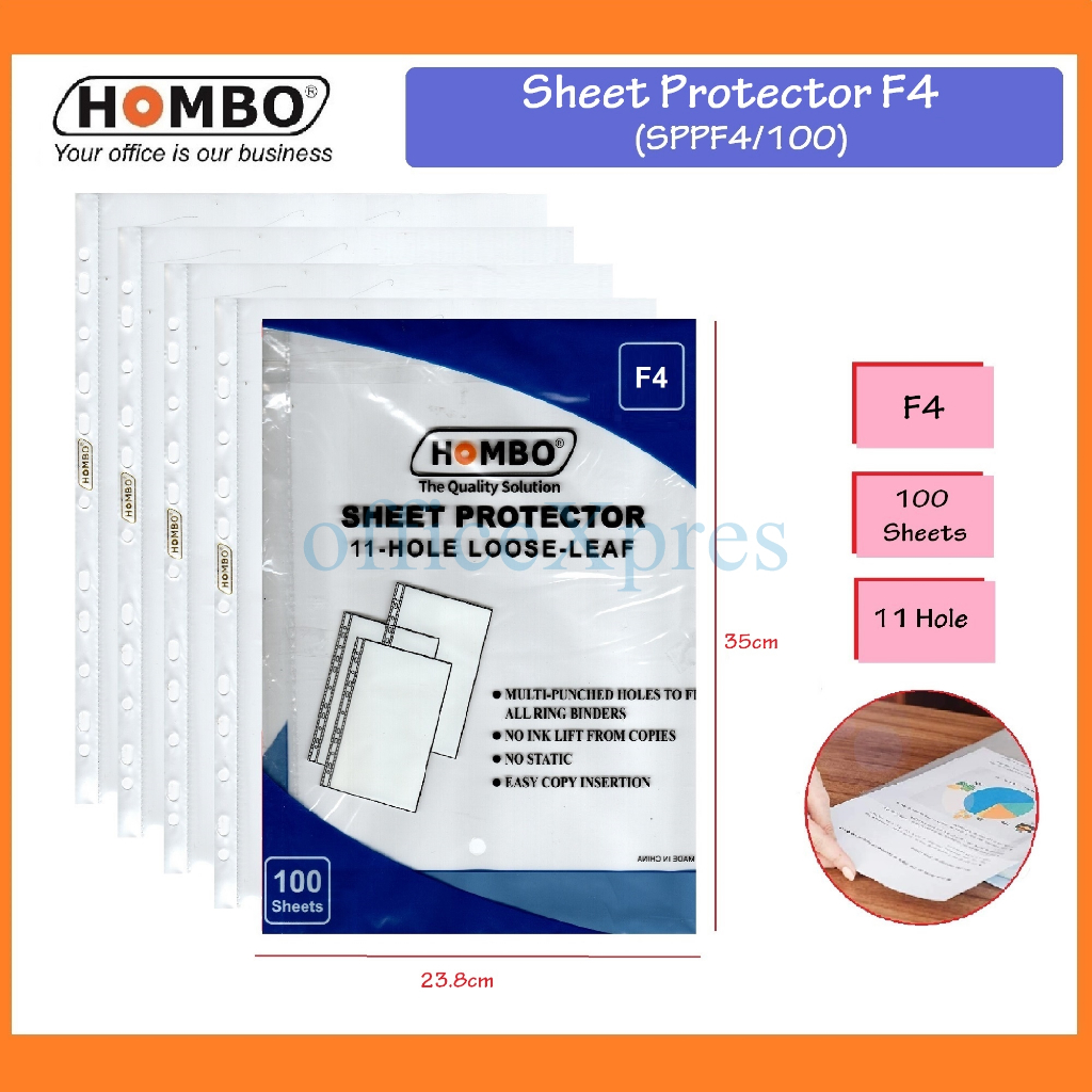 

Sheet Protector F4 / Document Protector / Plastik Sleeves 100 Lembar / PP Pocket