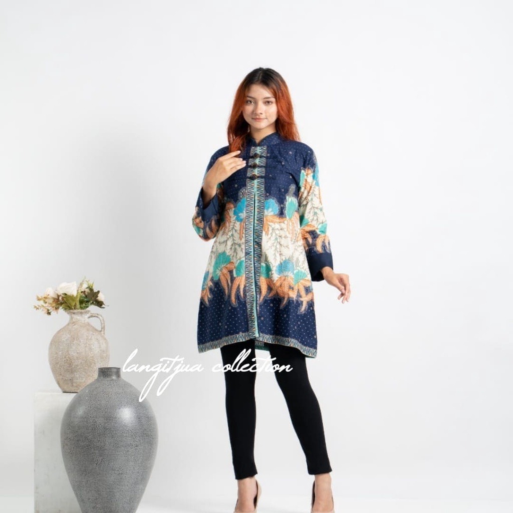 BAJU KONDANGAN WANITA MODEL TUNIK PIAS KOIN 03 JUMBO | DRESS BATIK PREMIUM