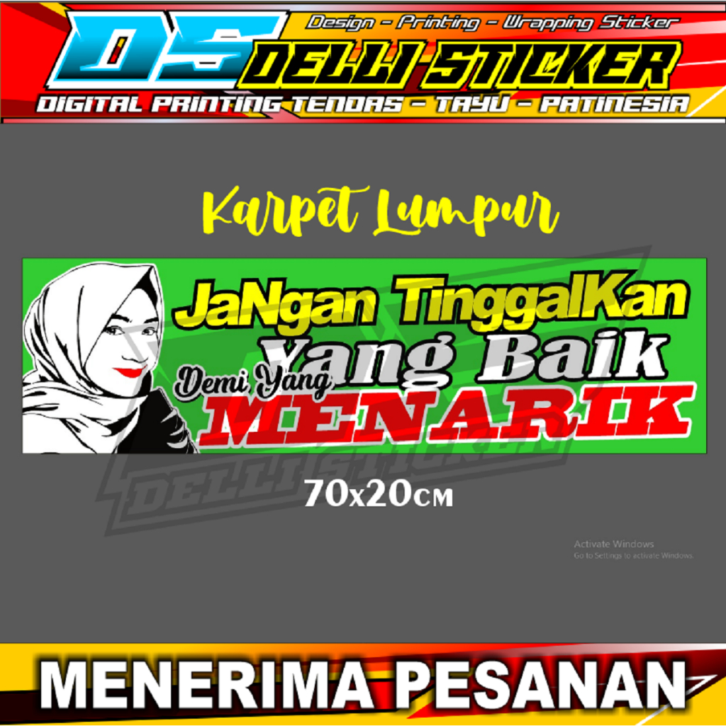 Stiker Karpet Truk - Karpet Lumpur Truk - Variasi Belakang Truk Ukuran 70x20cm