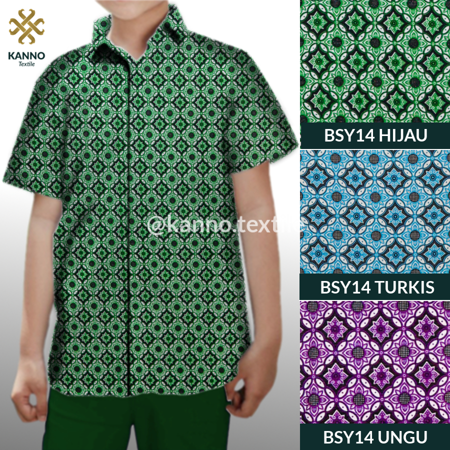 KAIN BATIK SERAGAM SEKOLAH SD SMP SMA BAHAN BSY SANWOS BSY14 WARNA TURKIS/HIJAU/UNGU