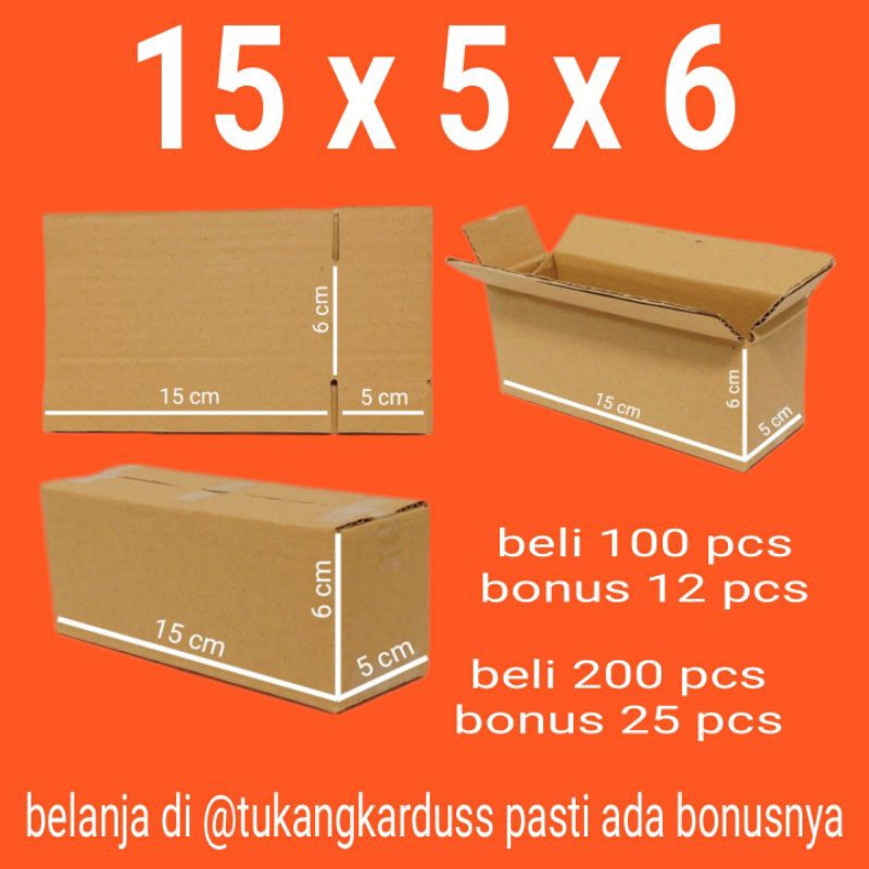 

Kardus Box Packing Karton Polos Ukuran 15x5x6