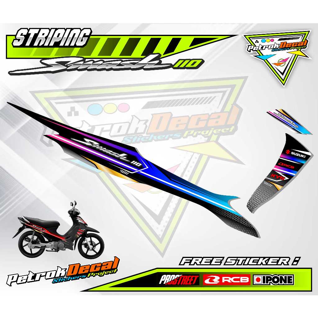 STRIPING VARIASI MOTOR SMASH 110 / STICKER LIST VARIASI SUZUKI SMASH 110