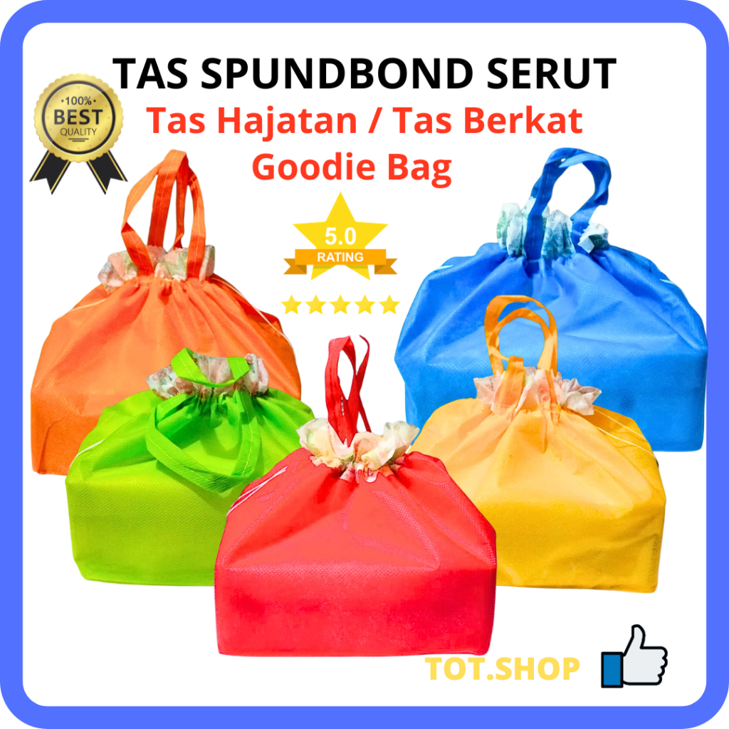 

[1-LBR] TAS SPUNBOND SERUT TAS HAJATAN TAS BERKATAN GOODIE BAG SERUT TEBAL 22 MURAH TEBAL