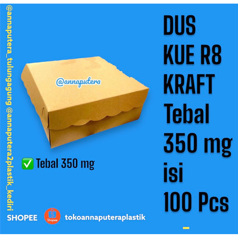 Dus Kue R8 kraft 350mg isi 100pcs