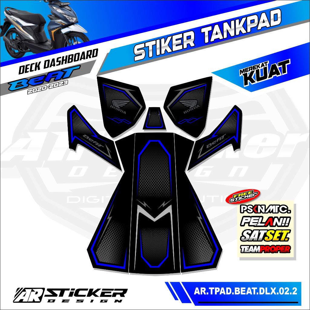 Sticker Dashboard Tankpad Motor Beat Deluxe / Street 2020 2021 2022 2023 Stiker Striping Pelindung d