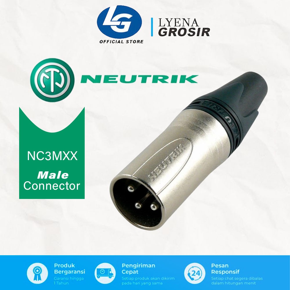 Jack Canon Neutrik XLR Male NC3MXX Original / Jek Cowok