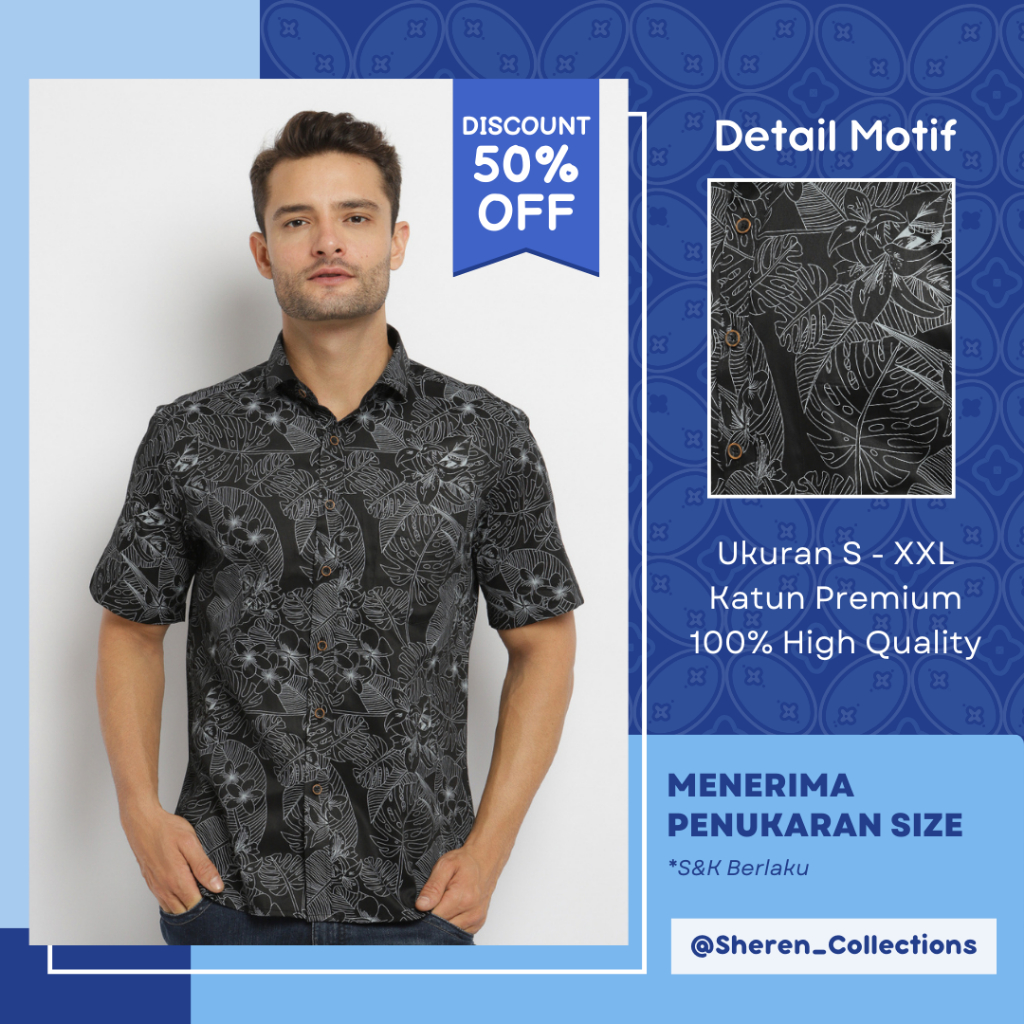 Carlos Moreno Kemeja Casual Pria Lengan Pendek - Clemens