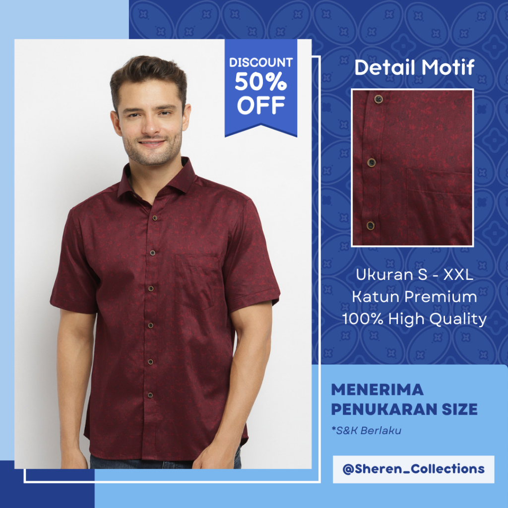 Carlos Moreno Kemeja Casual Pria Lengan Pendek - Ardell