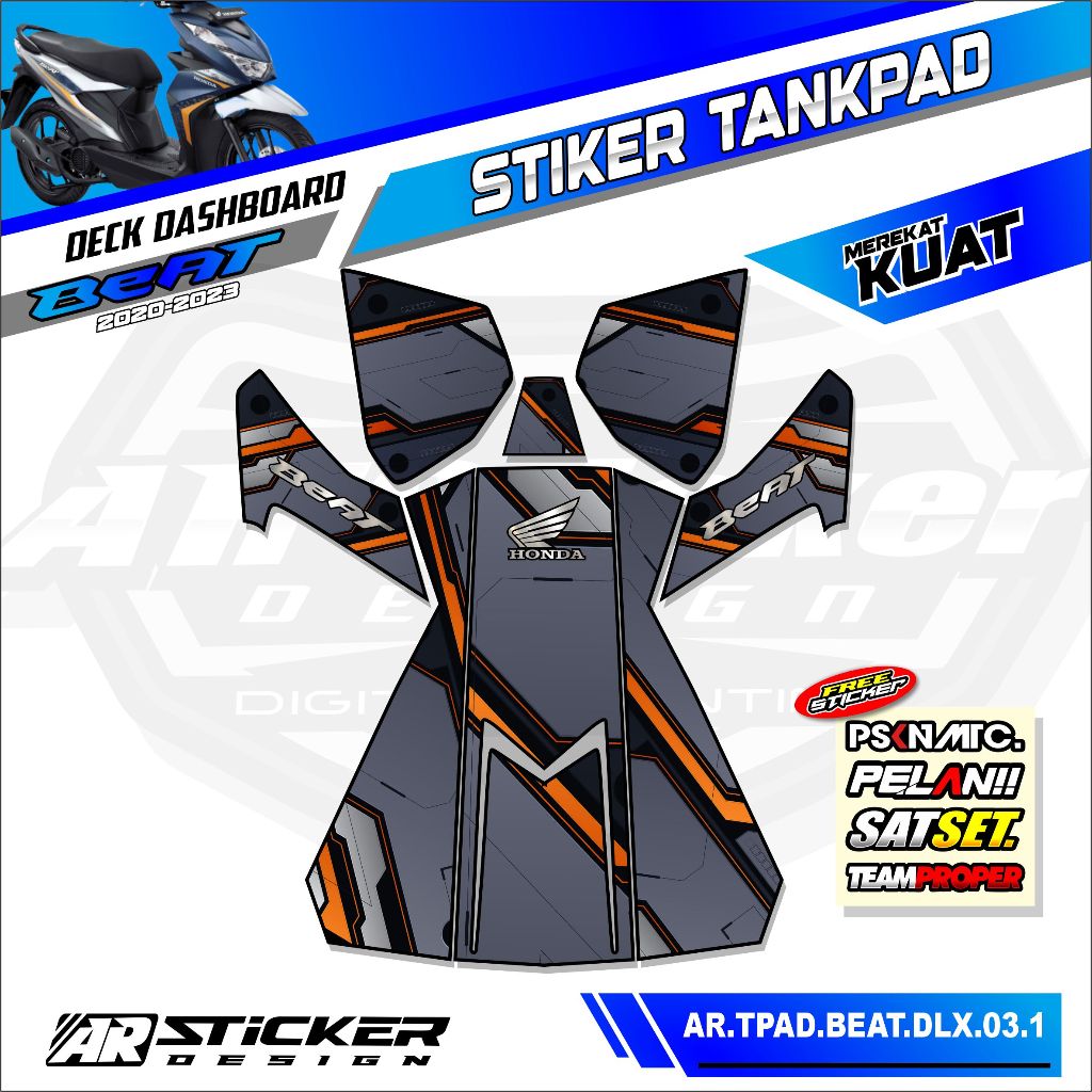 Sticker Dashboard Tankpad Motor Beat Deluxe / Street 2020 2021 2022 2023 Stiker Striping Pelindung d