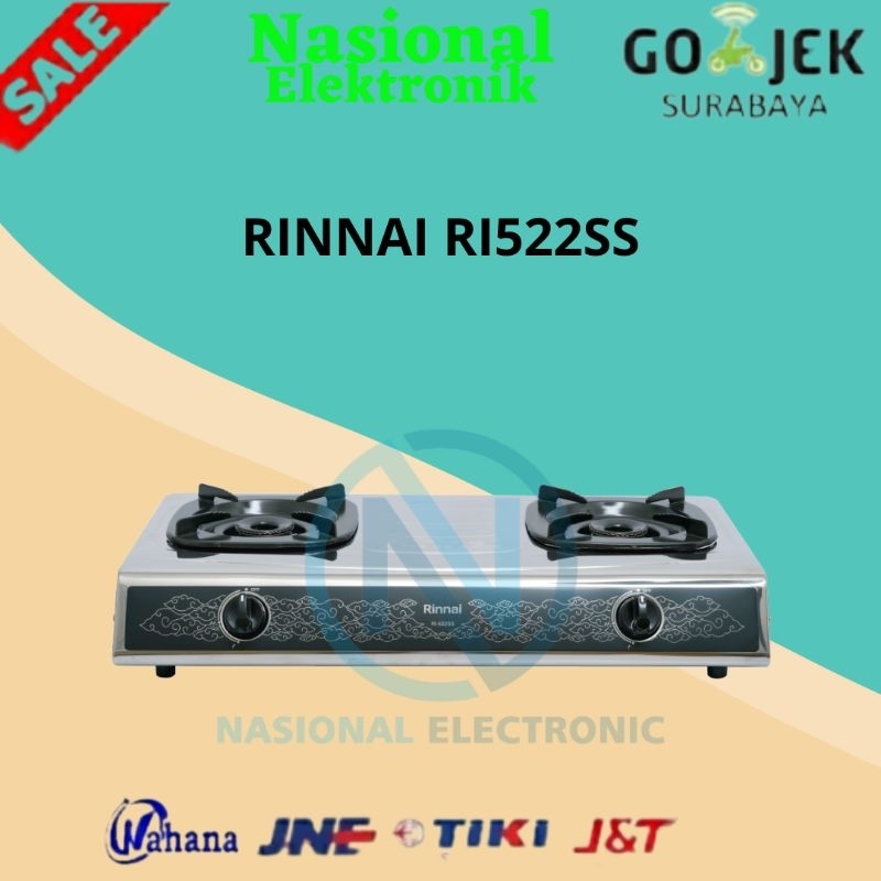 RINNAI RI 522SS/KOMPOR GAS RINNAI RI 522 SS/KOMPOR GAS RINNAI RI-522SS/RINNAI RI522SS/KOMPOR GAS RIN