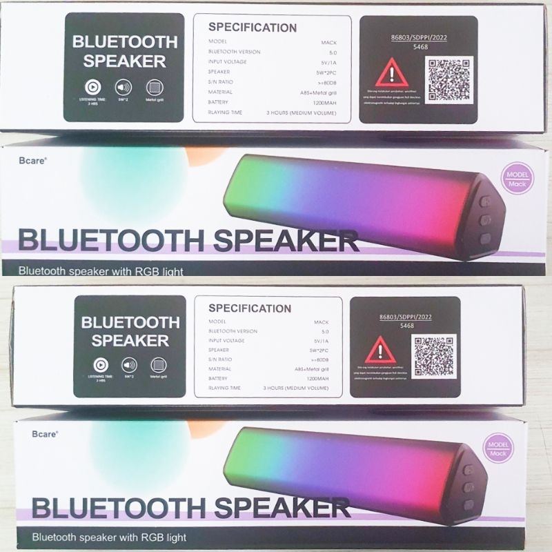 Bcare Speaker Bluetooth Original Lampu Light Mack Bar Salon Speker Wireless