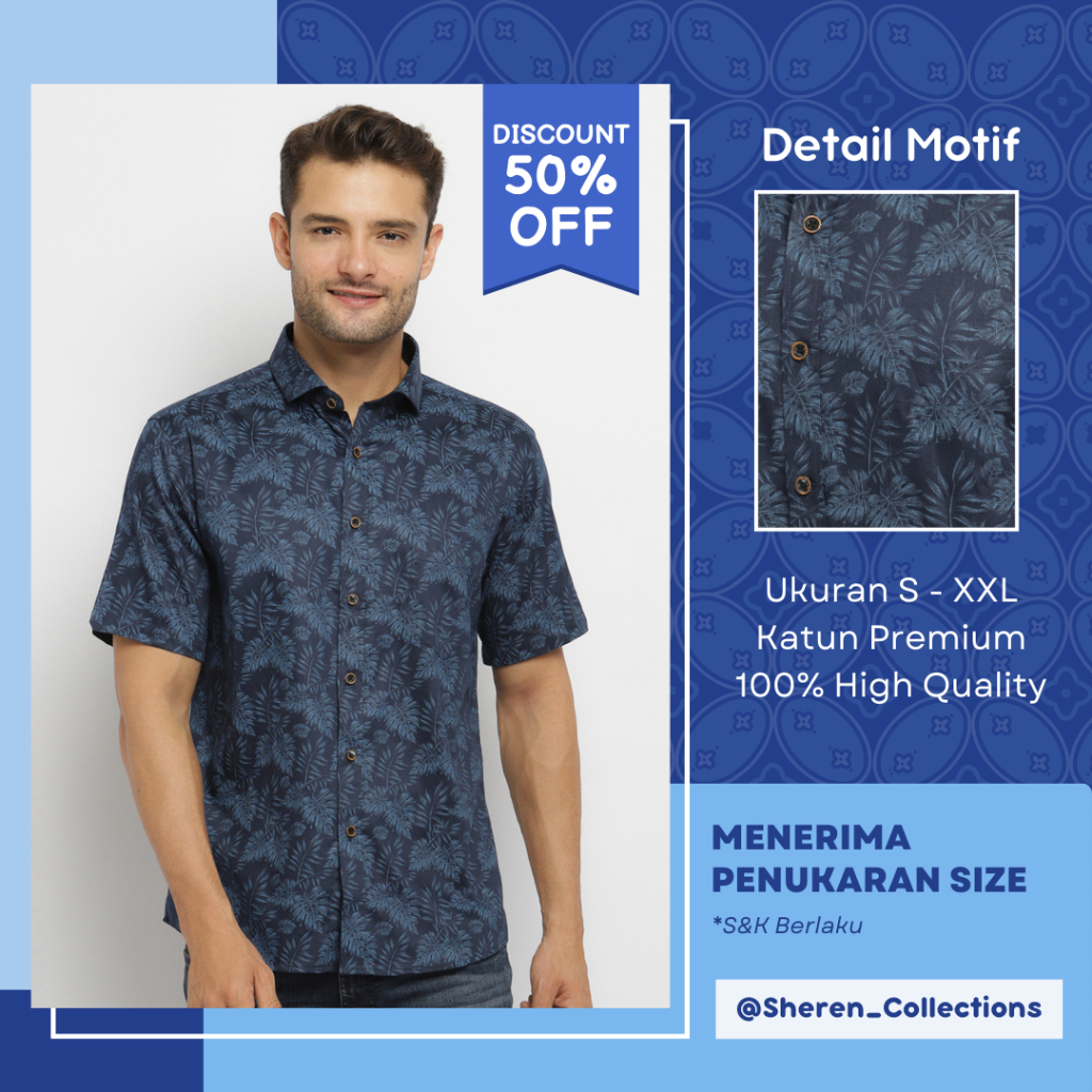 Carlos Moreno Kemeja Casual Pria Lengan Pendek - Fabiano