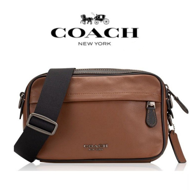 Coach Graham Leather Crossbody Bag Brown Full Leather