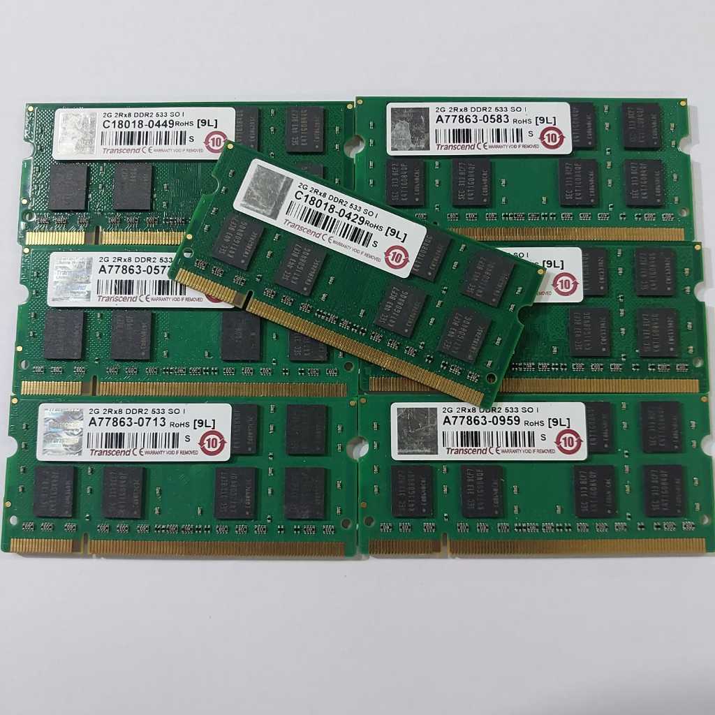 ram memori sodim ddr2 2gb pc 5300 transcend