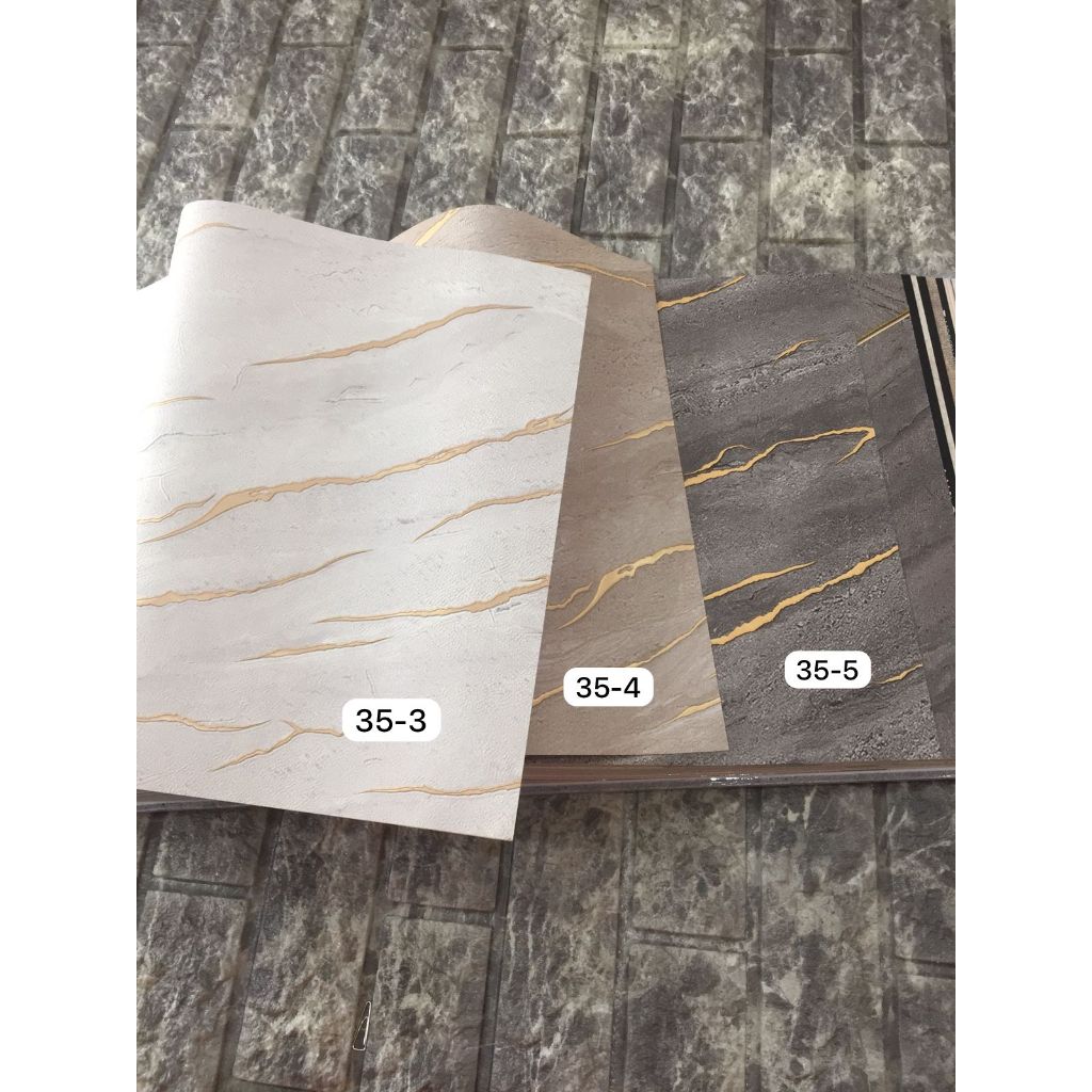 WALLPAPER DINDING MOTIF MARMER GRANIT CREAM ABU NATURAL ANDO