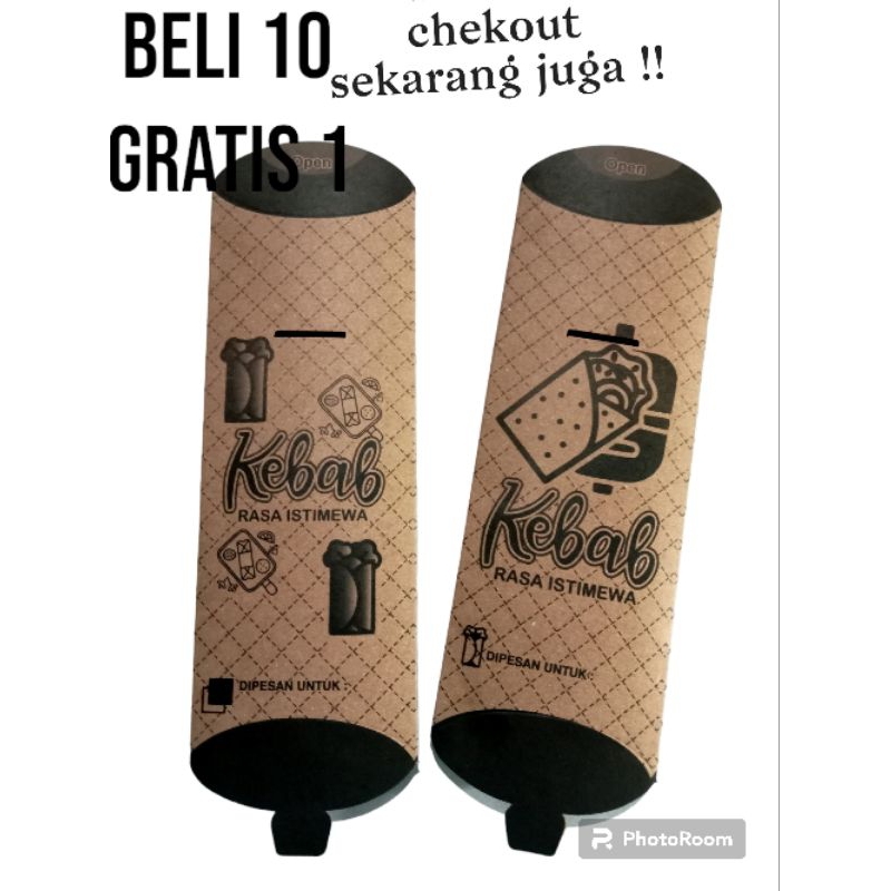 

@100pcs kemasan kebab / kebab paper craft uk besar motif coklat