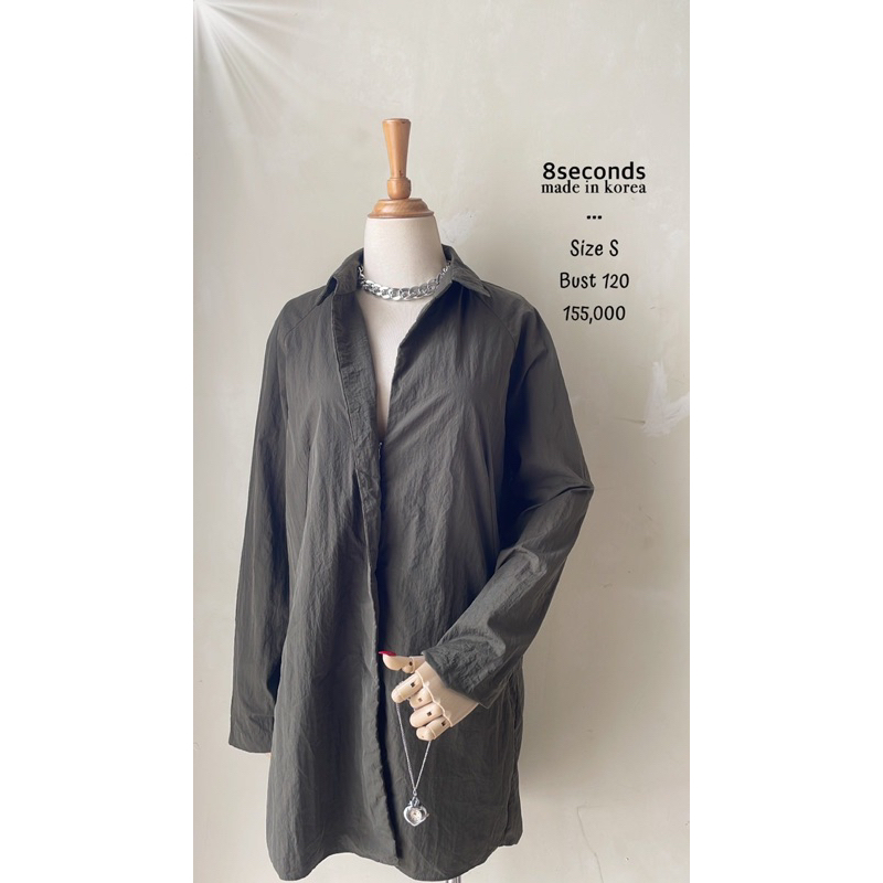 Kemeja jaket parasut hijau army cewek wanita premium bigsize jumbo plus size keren unik seksi v neck