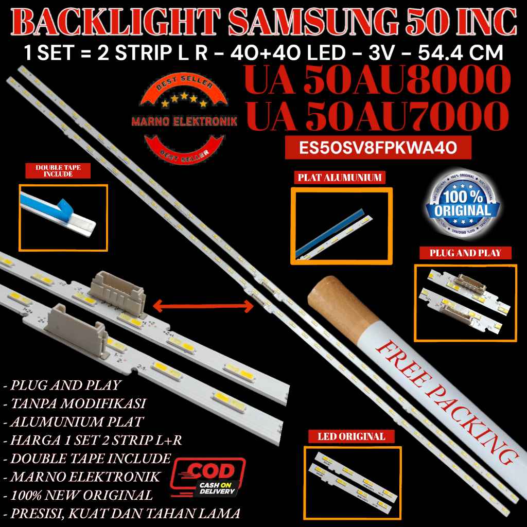 BACKLIGHT TV LED SAMSUNG 50 INC UA 50AU8000 50AU7000 UA50AU8000 UA50AU7000 LAMPU BL ASLI ORIGINAL OR