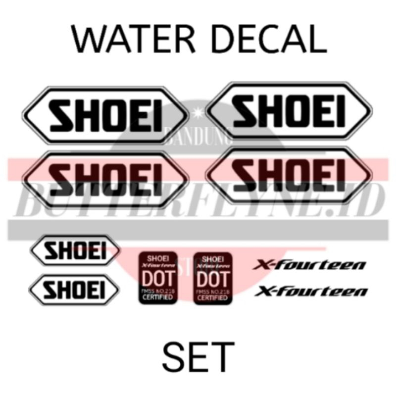 WATER DECAL HELM ALA-ALA SHOEI BAHAN TRANSPARAN