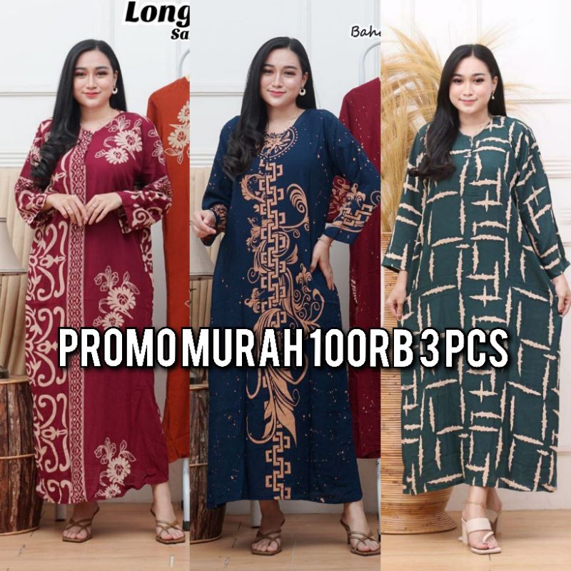 PAKET MURAH DASTER PANJANG 100RIBU DAPAT 3 PCS DASTER LONGDRES