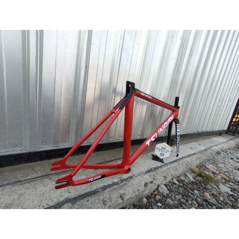 Frameset Fixie Snm 300 Raplika Hitam Merah