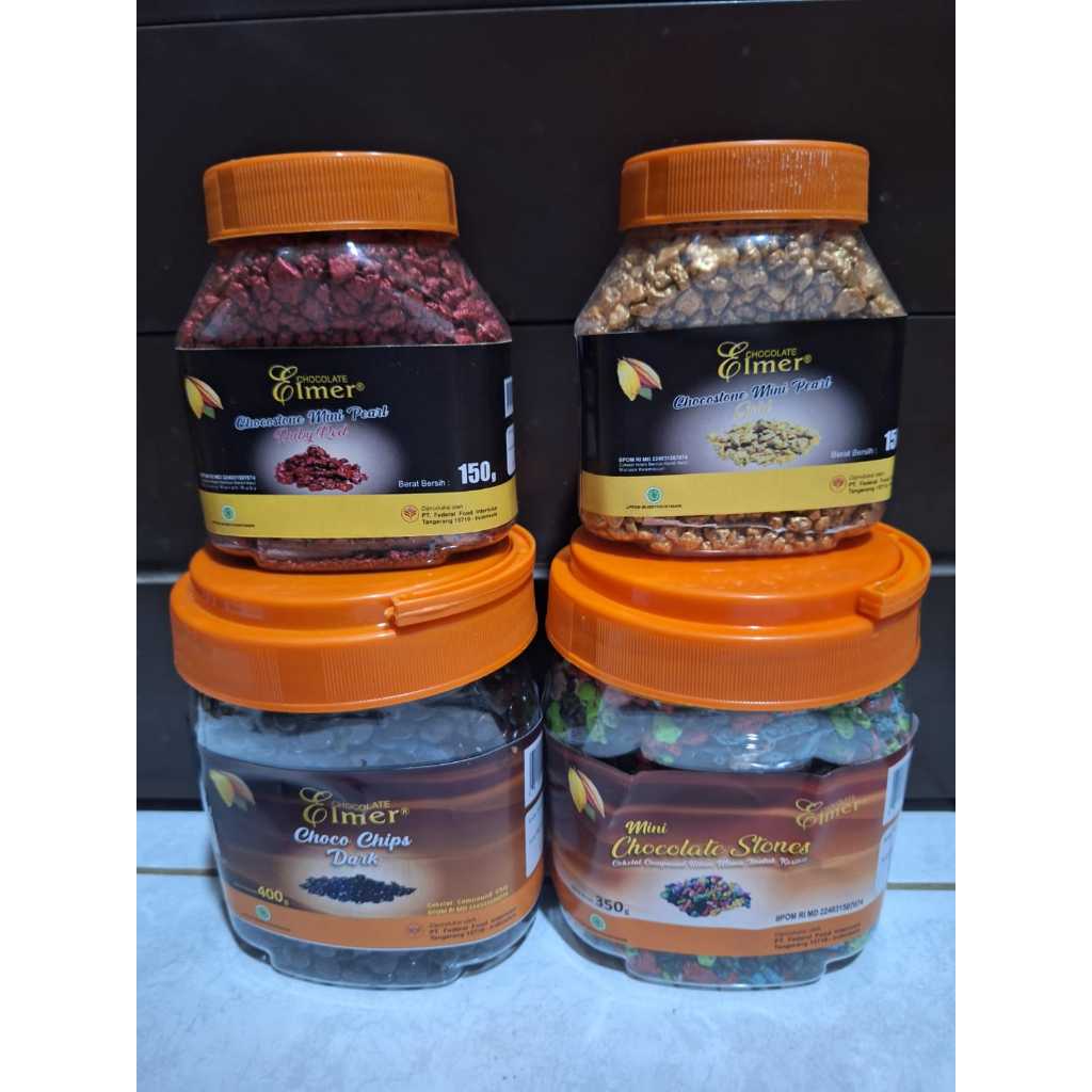 

Chocostones Mix Elmer 350gr / Cokelat Batu Elmer / elmer choco chips dark / elmer ruby red / chocolate stones