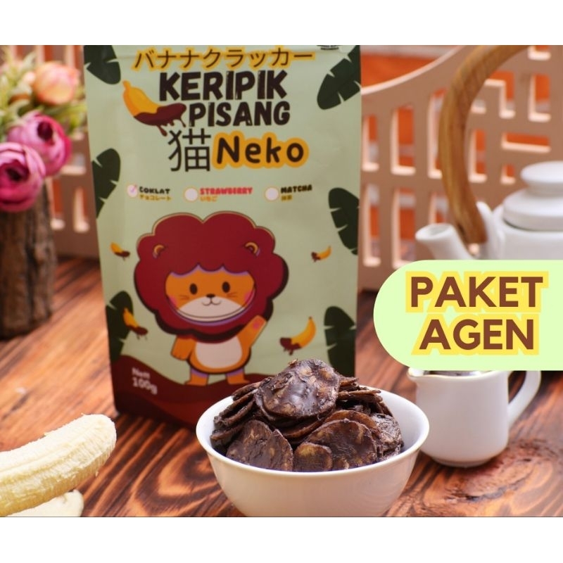 

PAKET AGEN 50PCS KERIPIK PISANG COKLAT LUMER NEKO HALAL