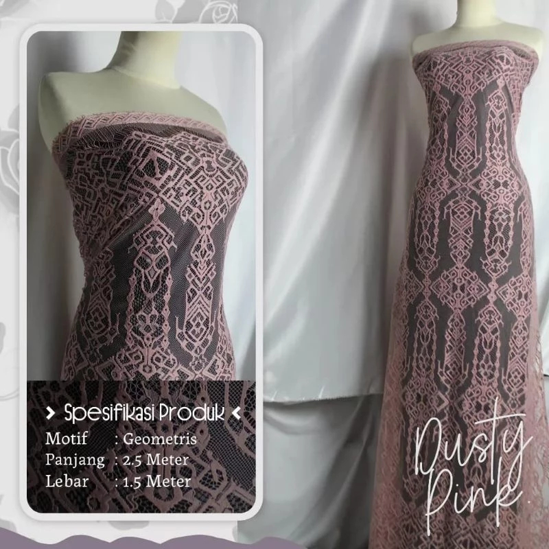 Kain Brukat Semiprancis, Bahan Kebaya Kain Brokat Semifrancis Kain 3D Timbul, Kain Brukat Semi Pranc