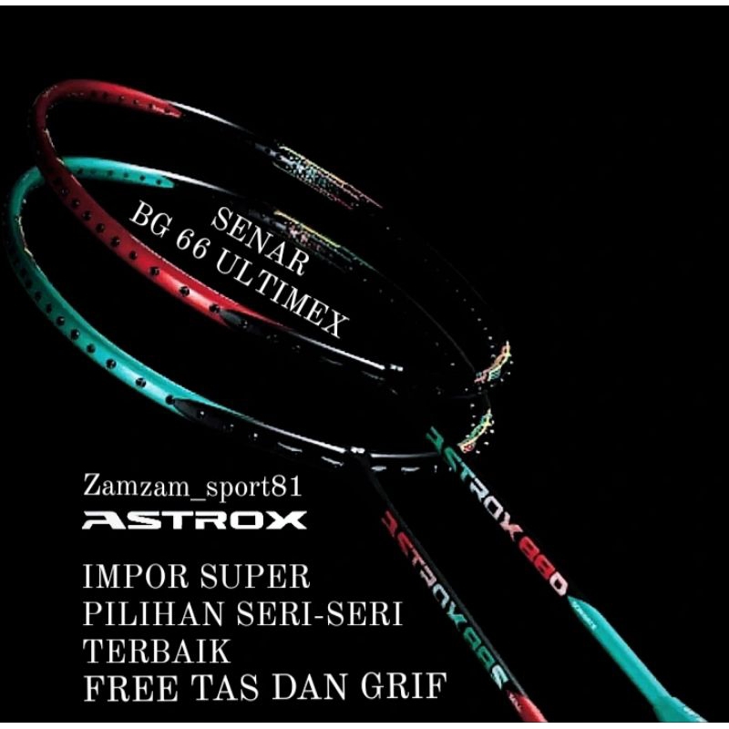 RAKET BADMINTON YONEX IMPOR  BERKULITAS  27-28 LBS FREE TAS DAN GRIP
